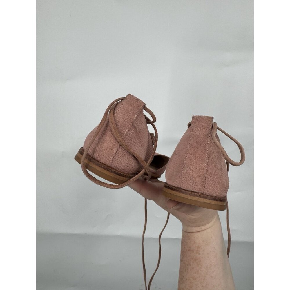 Madewell Arielle D'Orsay Pointed Toe Suede Ankle Wrap Flat in Pink Size 9 - Picture 9 of 9
